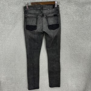 7 for all mankind jeans womens 27 black roxanne skinny sequin mcbling y2k